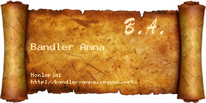 Bandler Anna névjegykártya